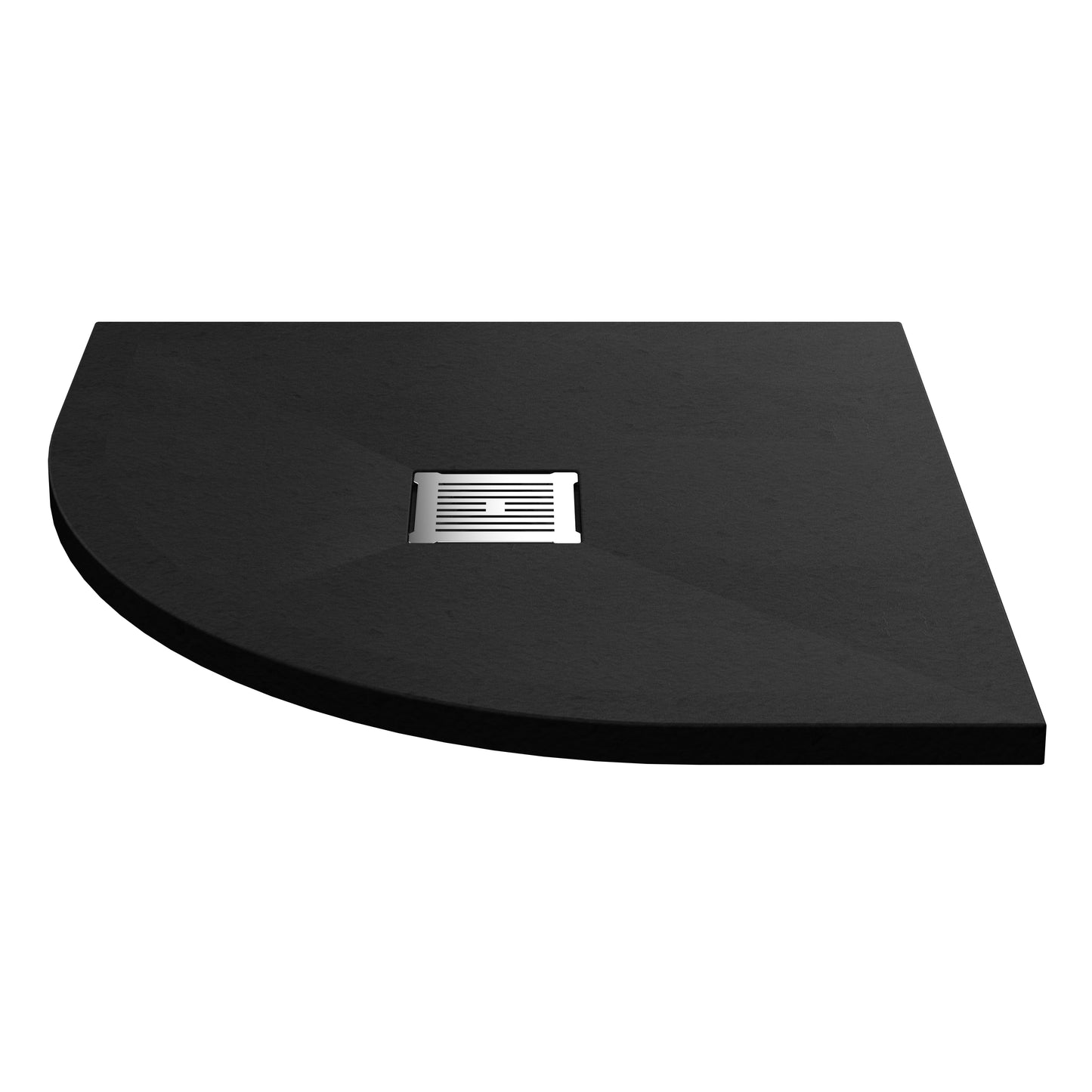 Fairford Quadrant Black Slate Shower Tray, Center Waste-800mm x 800mm