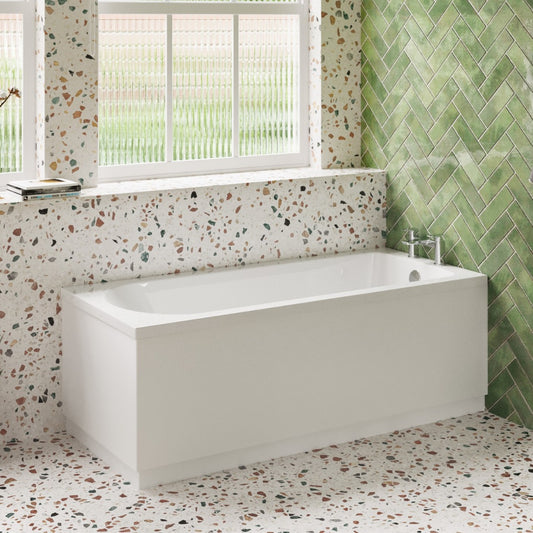Fairford Novus 1800 x 800mm Single Ended Straight Bath, 0TH