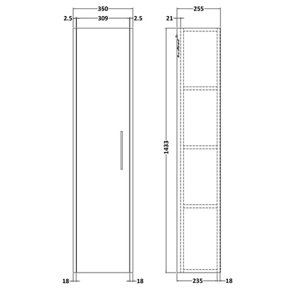 Fairford Anika 350mm Matt Blue Tall Unit