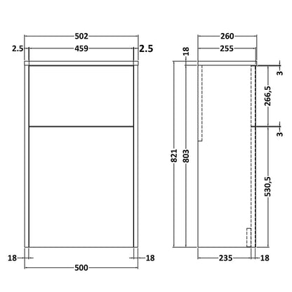 Fairford Anika 500mm Oak Woodgrain WC Unit