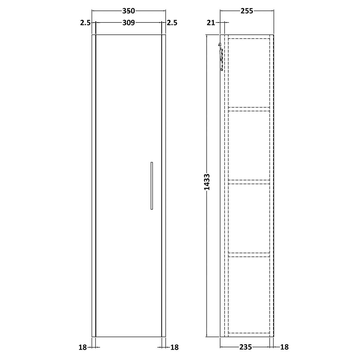 Fairford Anika 350mm Matt Grey Tall Unit