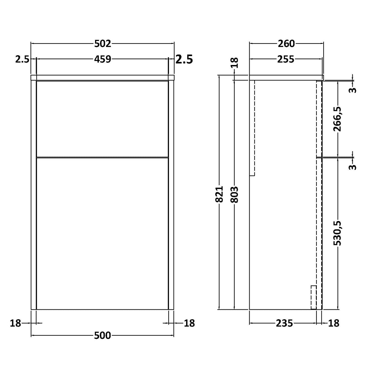 Fairford Anika 500mm Matt Slate WC Unit