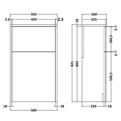 Fairford Anika 500mm Matt Slate WC Unit