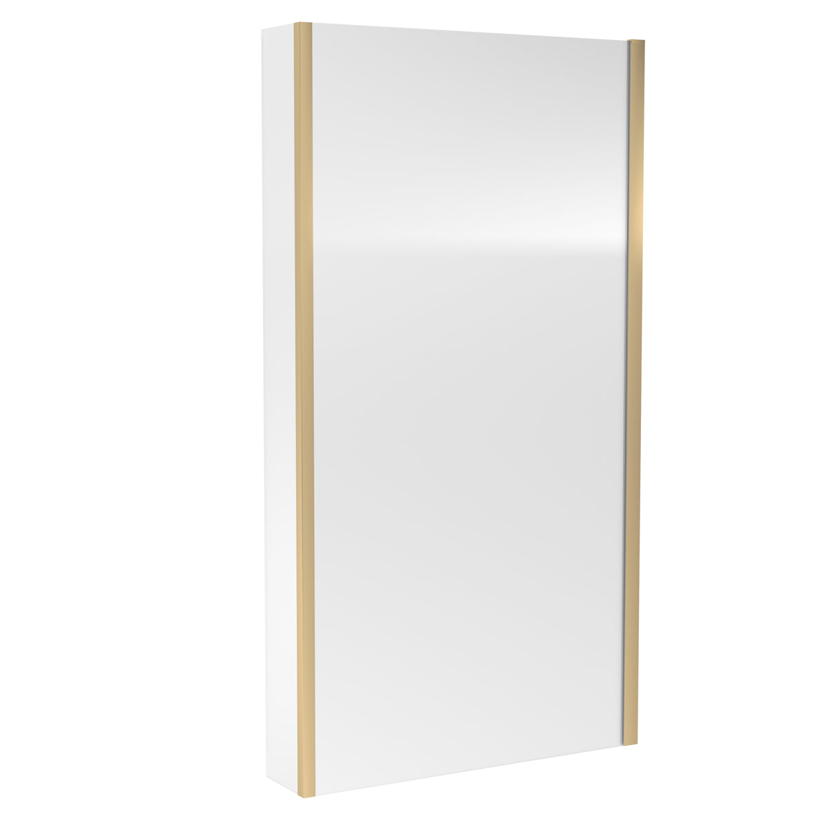 Fairford 6mm Brushed Brass L Shape Shower Bath Screen with Fixed Return