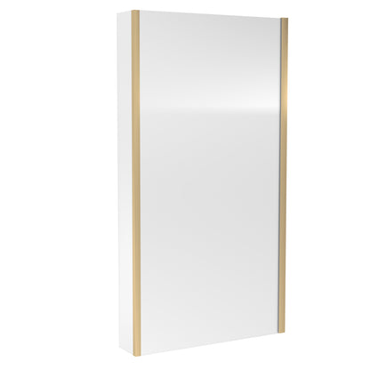 Fairford 6mm Brushed Brass L Shape Shower Bath Screen with Fixed Return
