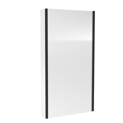 Fairford 6mm Matt Black L Shape Shower Bath Screen with Fixed Return