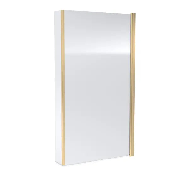 Fairford 6mm Brushed Brass L Shape Hinged Bath Screen