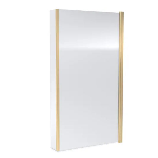Fairford 6mm Brushed Brass L Shape Hinged Bath Screen