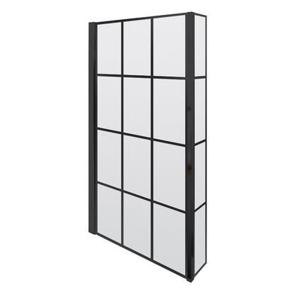 Fairford 6mm L Shaped Shower Bath Screen, Matt Black Framed
