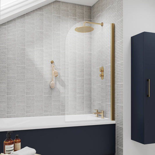 Fairford Satin Nu Blue 1800mm Bath Panel with Plinth