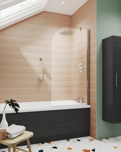Fairford Anthracite Woodgrain 1700mm Bath Panel with Plinth
