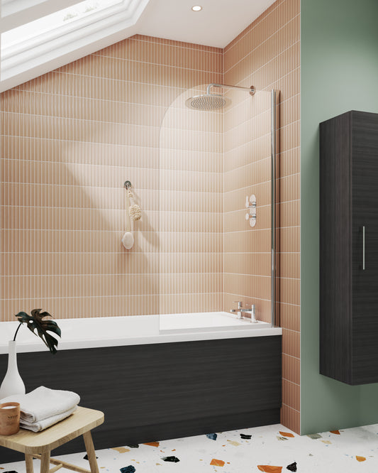 Fairford Anthracite Woodgrain 1800mm Bath Panel with Plinth