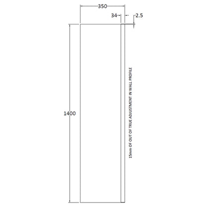 Fairford 6mm 350mm Straight Fixed Shower Bath Screen