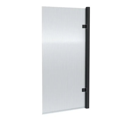 Fairford 8mm Matt Black Square Hinged Bath Screen