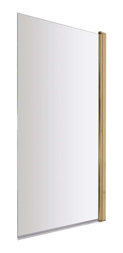 Fairford 6mm Brushed Brass Hinged Bath Screen