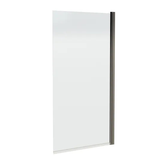 Fairford 6mm Gunmetal Square Hinged Bath Screen