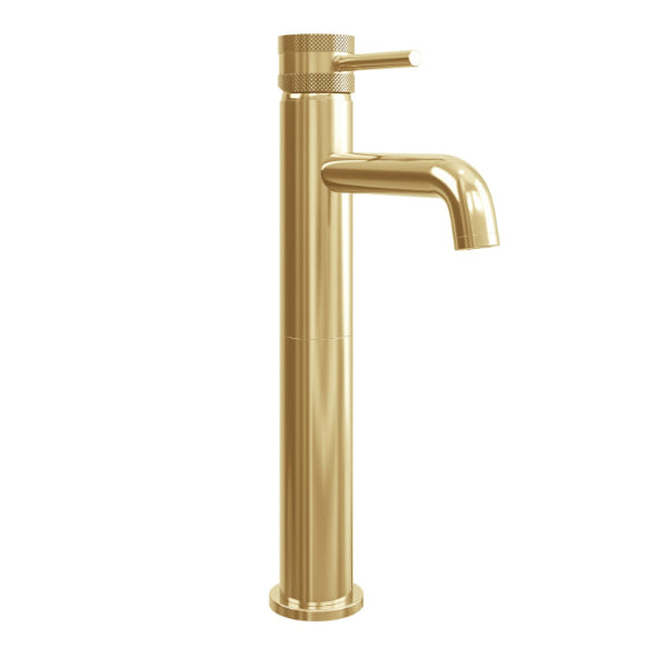 Fairford Element 7 Brushed Brass High Rise Basin Mixer