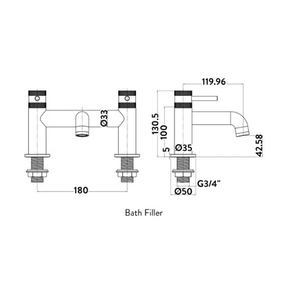Fairford Element 7 Matt Black Bath Filler