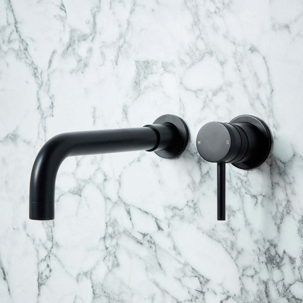 Fairford Element 7 Matt Black Wall Mounted Basin Mixer