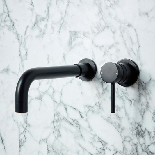 Fairford Element 7 Matt Black Wall Mounted Basin Mixer