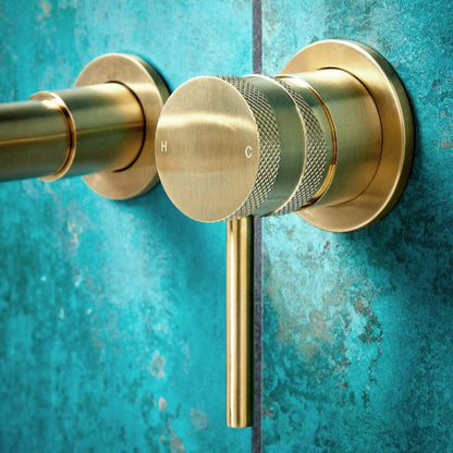 Fairford Element 7 Brushed Brass Wall Mounted Basin Mixer