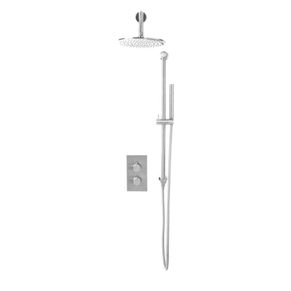 Fairford Element 7 Chrome Concealed Shower Kit with Overhead and Slide Rail Kit
