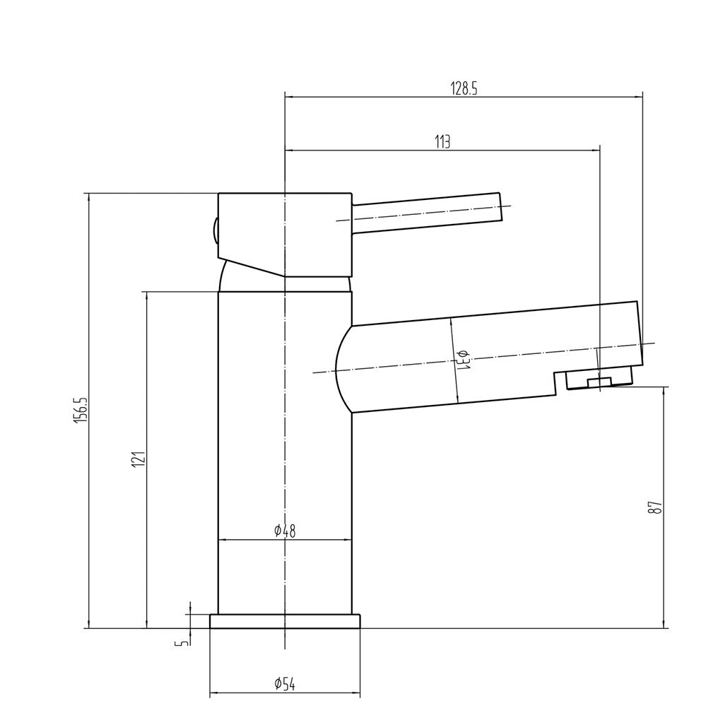Fairford Nuro Basin Mixer with Push Button Waste