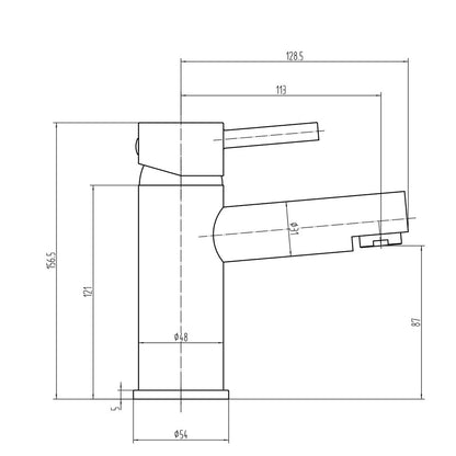 Fairford Nuro Basin Mixer with Push Button Waste