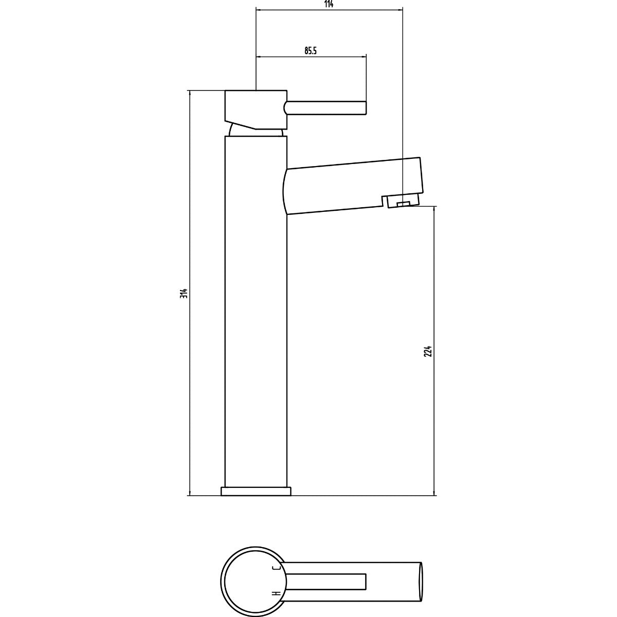 Fairford Nuro High Rise Basin Mixer