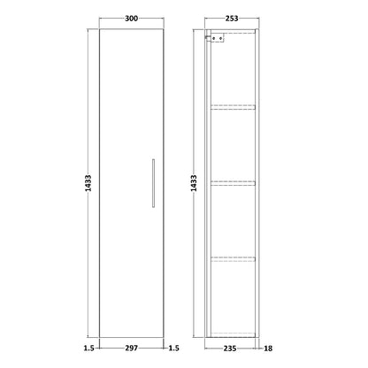 Fairford Aspri 2 300mm Nu Blue Tall Unit