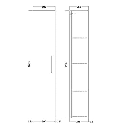Fairford Aspri 2 300mm Anthracite Tall Unit