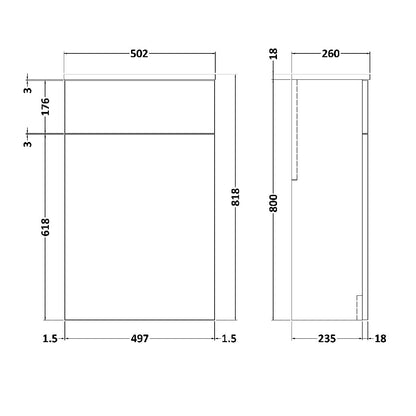 Fairford Aspri 2 500mm Satin Green WC Unit
