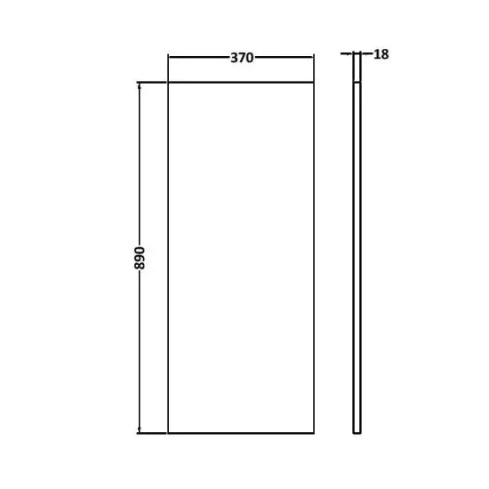 Fairford Furniture Fill Panel, Gloss White, 370 x 890mm