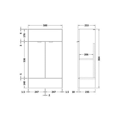 Fairford Union 500mm Bleached Oak Slimline Vanity Unit