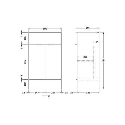 Fairford Union 500mm Bleached Oak Full Depth Vanity Unit