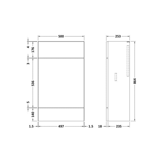 Fairford Union 500mm Bleached Oak Slimline WC Unit