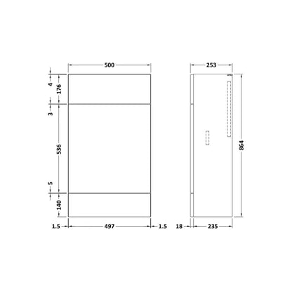 Fairford Union 500mm Bleached Oak Slimline WC Unit
