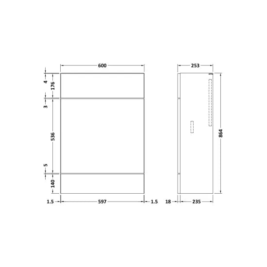 Fairford Union 600mm Bleached Oak Slimline WC Unit