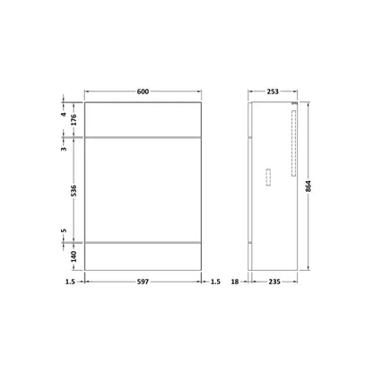 Fairford Union 600mm Bleached Oak Slimline WC Unit