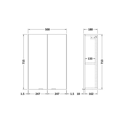 Fairford Union 500mm Bleached Oak Slimline Wall Cabinet