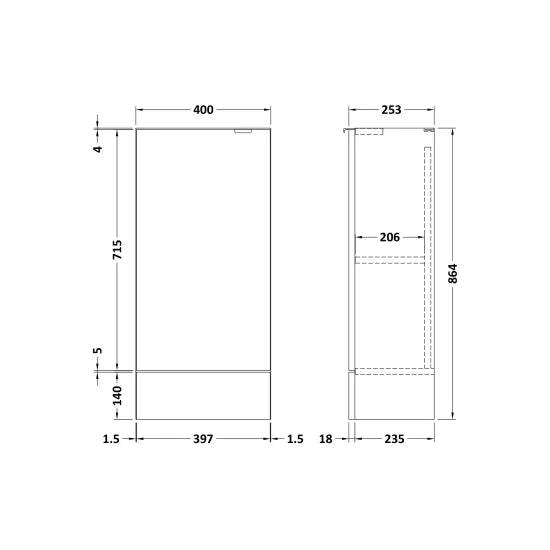 Fairford Union 400mm Bleached Oak Slimline Base Unit