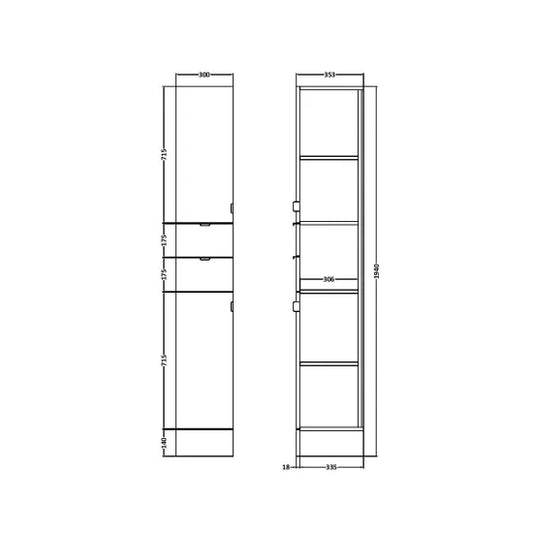 Fairford Union 300mm Anthracite Tall Cabinet