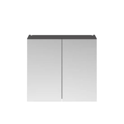 Fairford Union 800mm Grey Gloss Double Door Mirror Cabinet