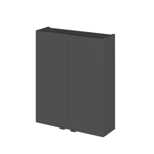 Fairford Union 500mm Grey Gloss Double Door Wall Cabinet
