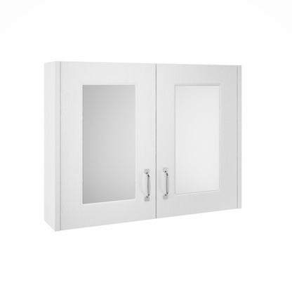 Fairford Leith 800mm White Double Door Mirror Unit