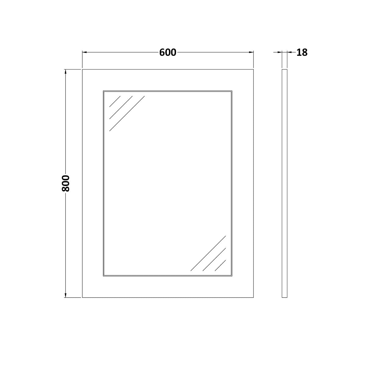 Fairford Leith 600mm Soft Grey Mirror