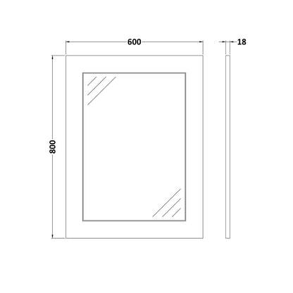 Fairford Leith 600mm Soft Grey Mirror