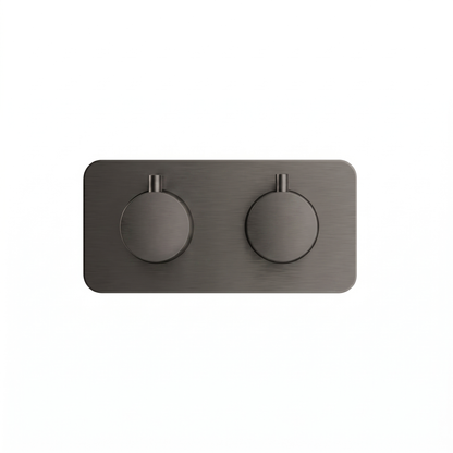 Fairford Element 7 Gunmetal Twin Shower Valve, 1 Outlet