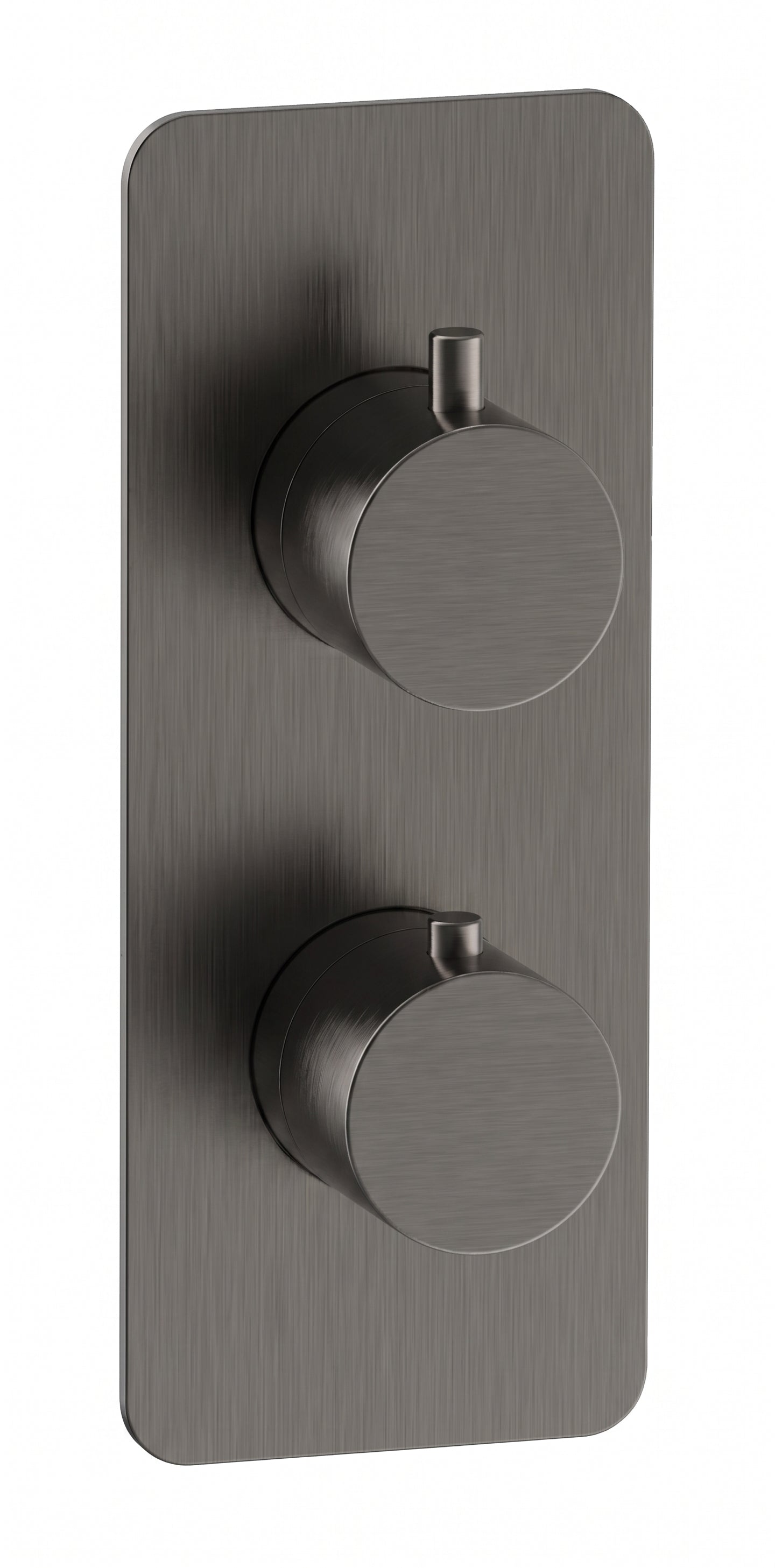 Fairford Element 7 Gunmetal Twin Shower Valve, 2 Outlet