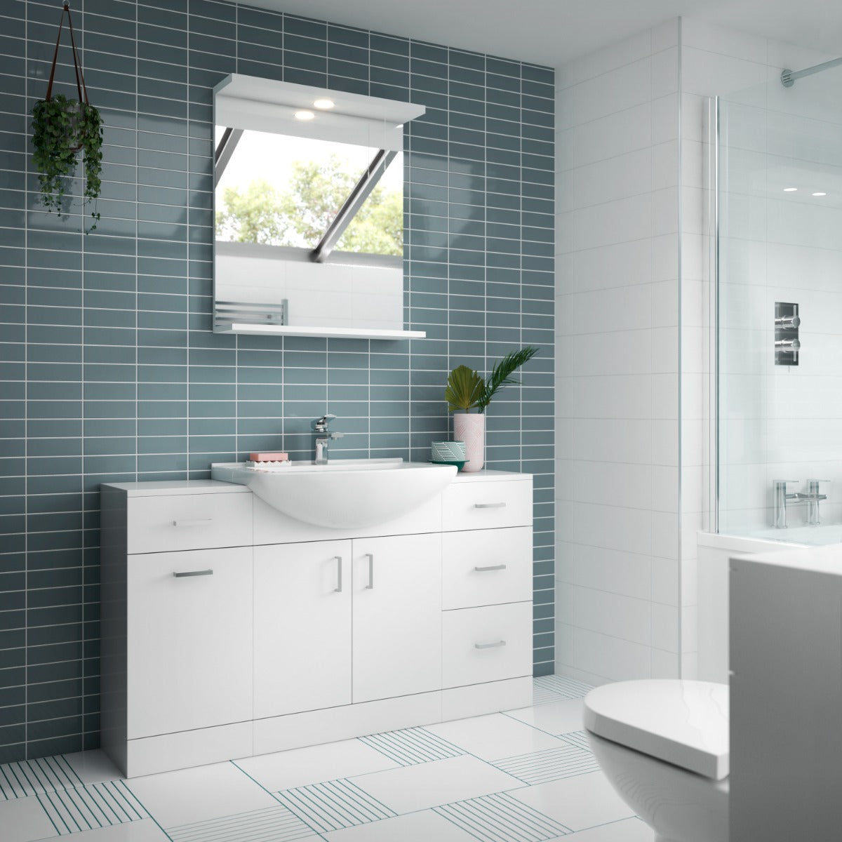 Fairford Opto 600mm Gloss White WC Unit (300mm deep)